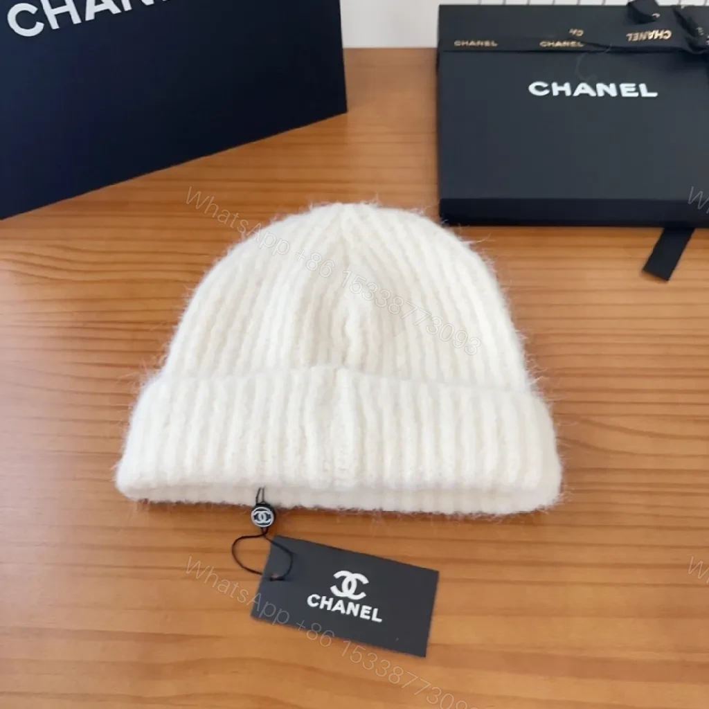 View 2 of Ivory Wool Beanie with Crest – Premium Knit, Classic Style