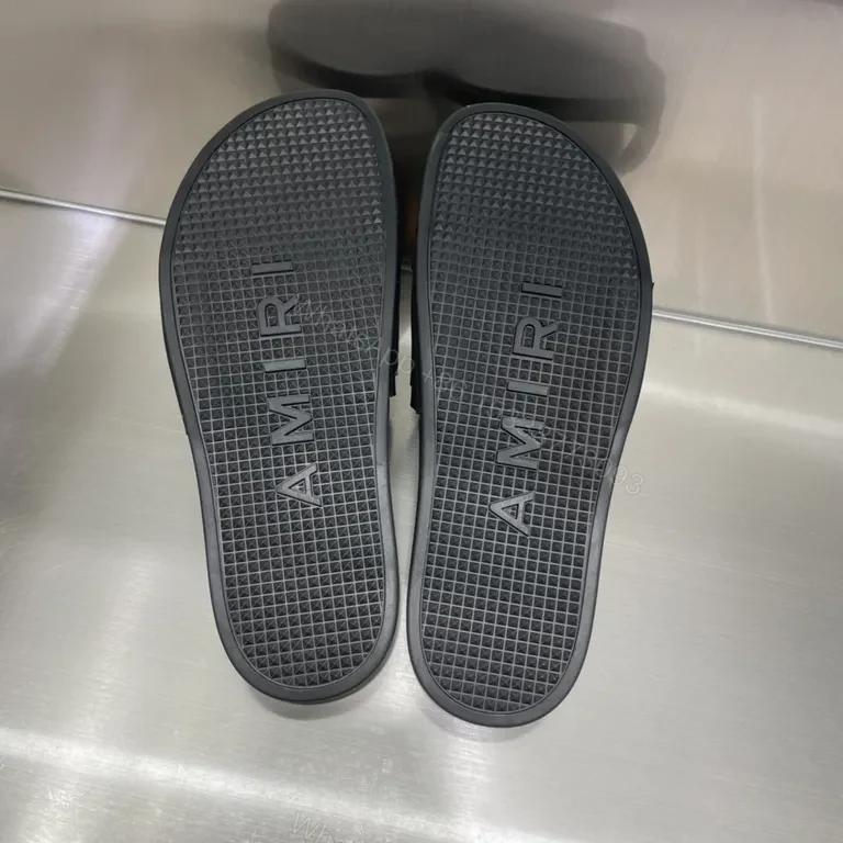 View 3 of Armani-Inspired Black Matte Slides: Luxury Comfort