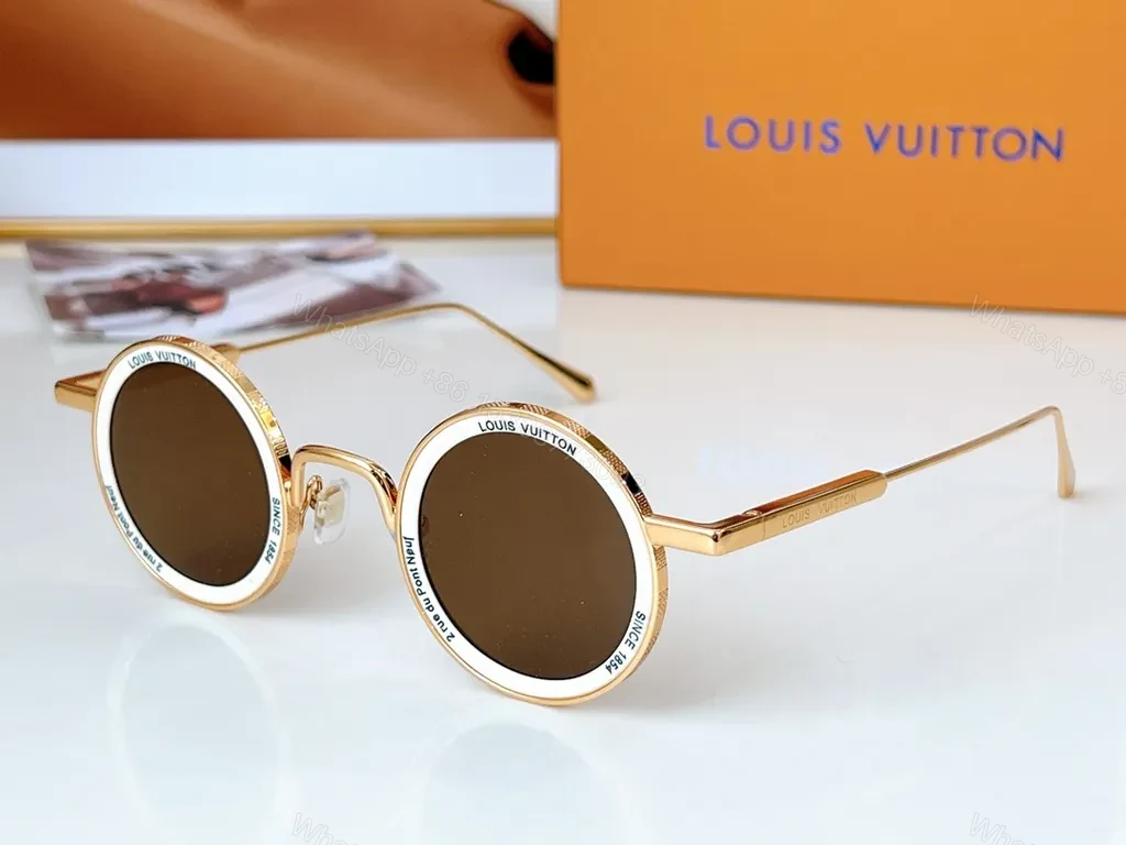View 8 of Louis Vuitton Round-Frame Sunglasses: Chrome, Polarized Mirrored