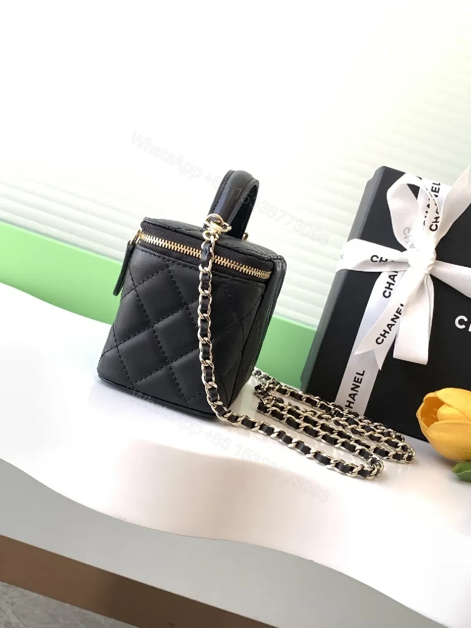 View 4 of Quilted Crossbody: Gold Hardware, Compact Chic Style