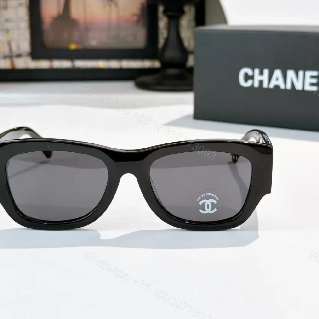 View 5 of Tortoise-Texture Sunglasses with Logo Hardware, Acetate Style