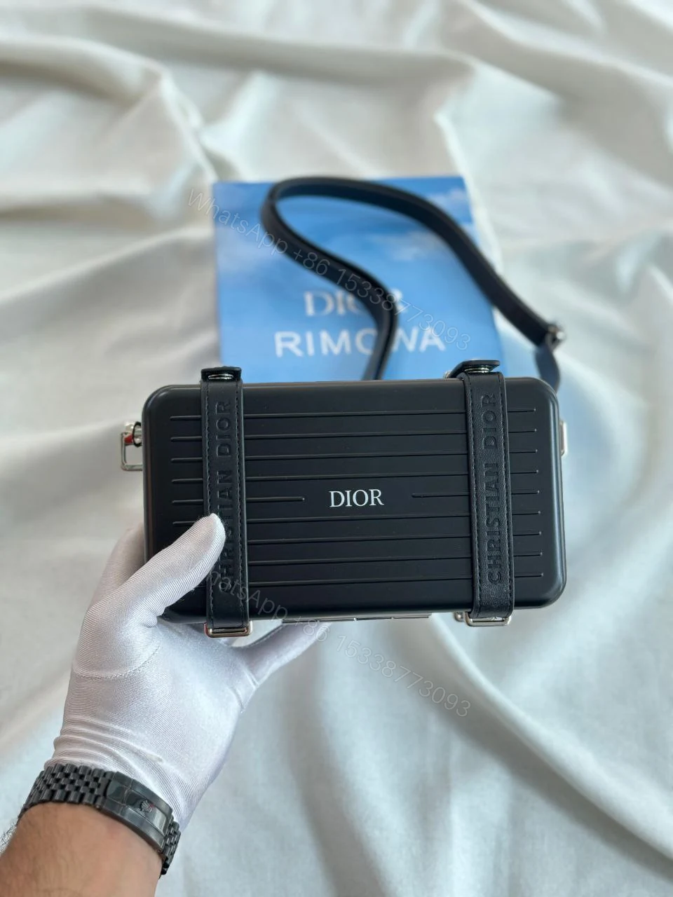 Dior Metal Crossbody Bag with Gunmetal Hardware — view 1