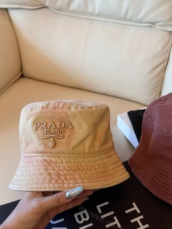 Prada Milano-Accent Bucket Hat â€” Textured Luxury Comfort — view 1