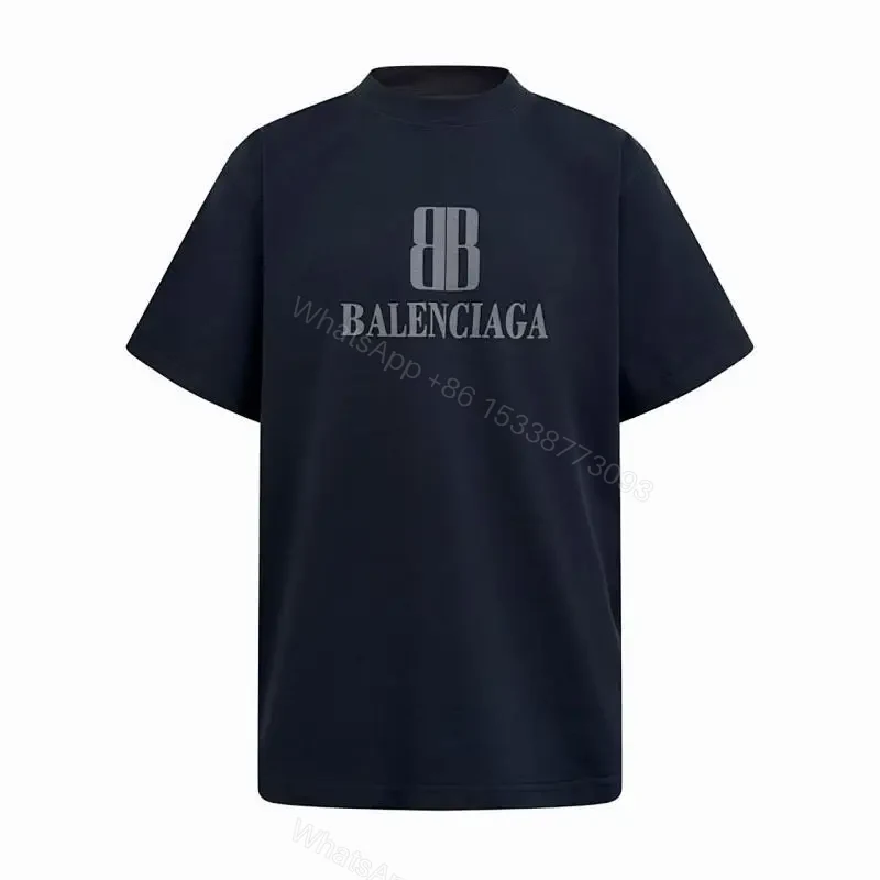 Navy Cotton Logo Tee - Premium Streetwear Essential — view 1