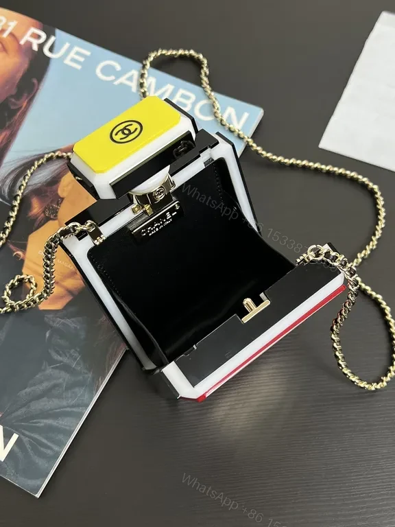 View 4 of Statement Red Pendant: Luxury Capsule Necklace with Chanel-Inspired Panel