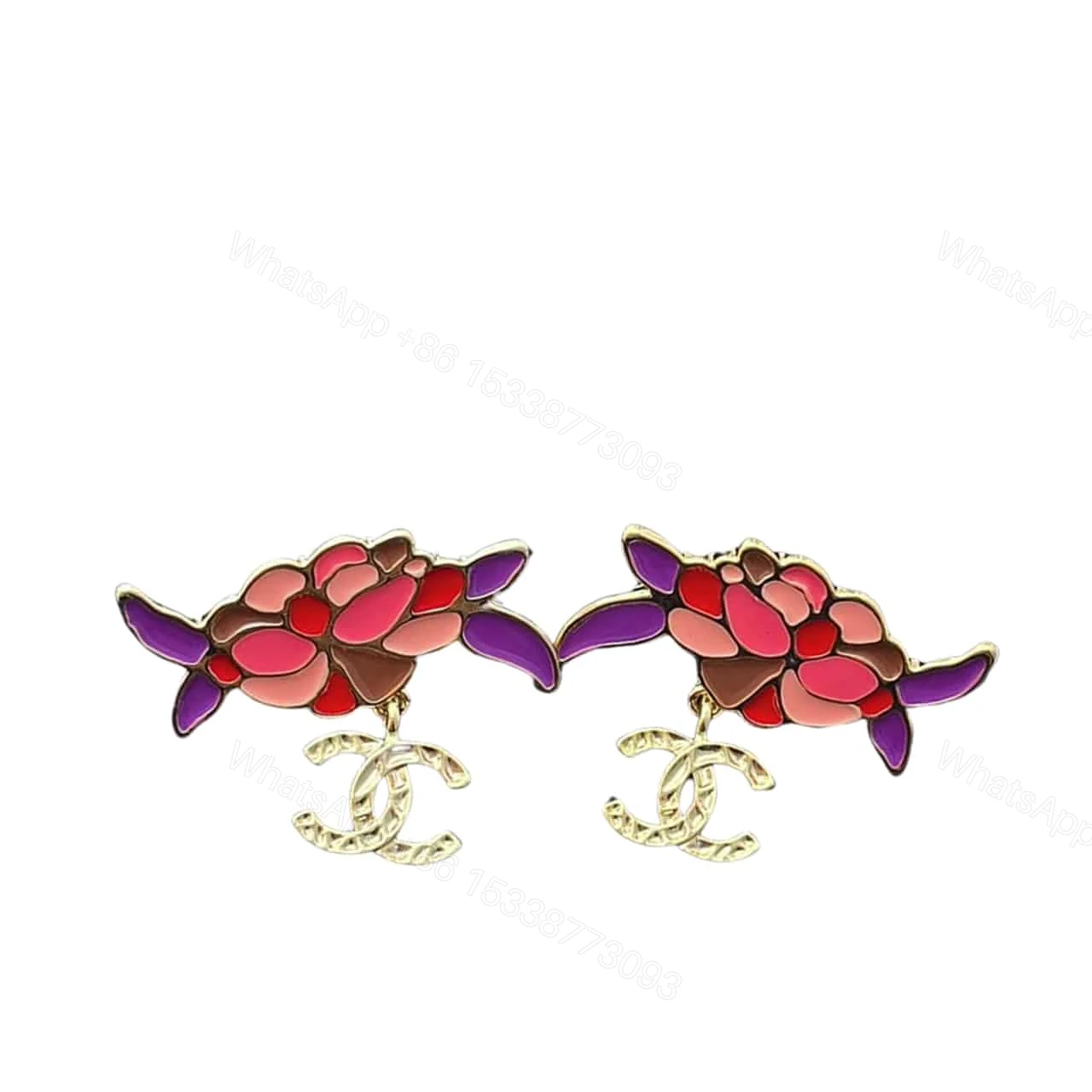CHANEL PENDANT EARRINGS GOLD AND MULTICOLOUR ABF933 B21129 U2138 — view 1