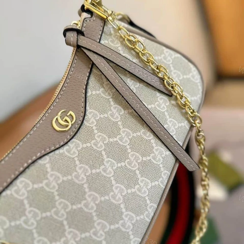 View 5 of Gucci Ophidia Small Shoulder Bag Beige And White 25Cm 735132 UULAG 9682