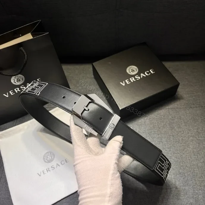 View 6 of Bold Straps Leather Belt with Signature Hardware Buckle