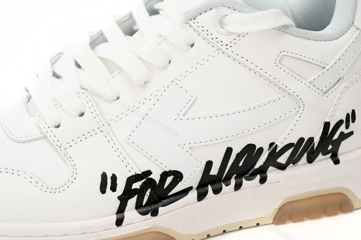 View 4 of OFF-WHITE Out Of Office OOO Low Tops For Walking White Black OMIA189R21 LEA00 20101