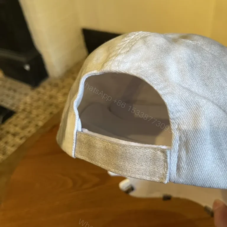 View 7 of Two-Tone Denim-Style Cap with Balenciaga Logo