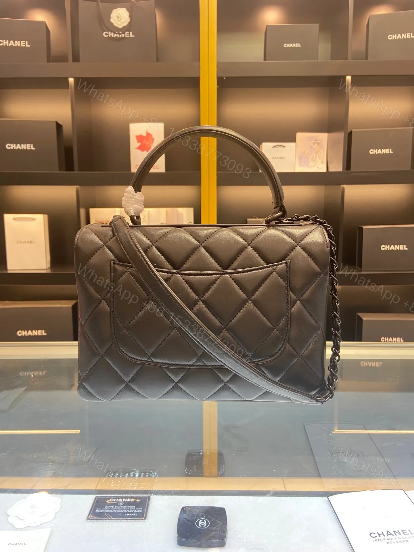 View 6 of Chanel Trendy Replica 11 Brown Leather Full Box Handbags 25cm
