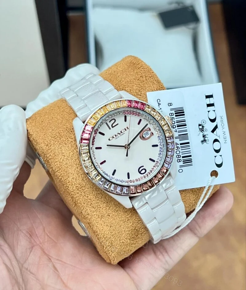 View 3 of Coach Greyson 14504020 Pink Ceramic 38mm Quartz