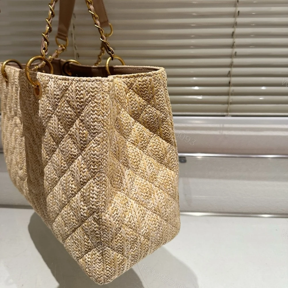 View 4 of Chanel Grand Shopping Tote Straw Bag 38Cm