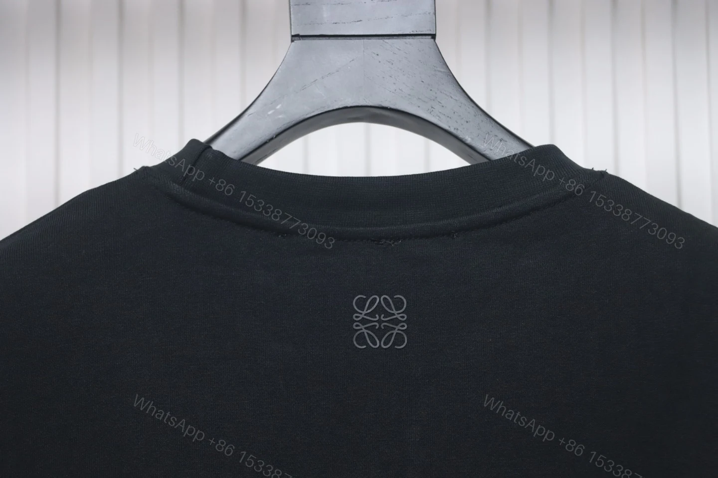 View 4 of Loewe Hollowed-out Smiling Round-neck Hoodie Black