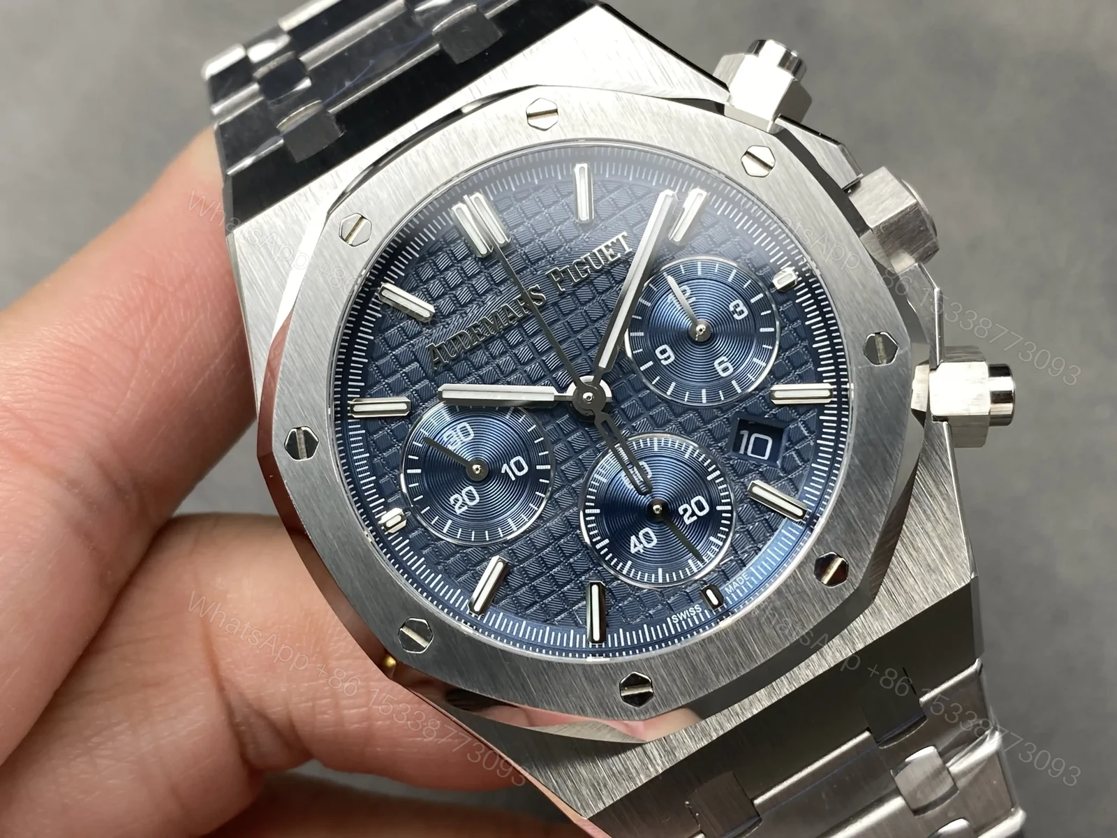 View 3 of Audemars Piguet Royal Oak Chronograph 38 Blue Dial Stainless Steel 26715ST.OO.1356ST.01