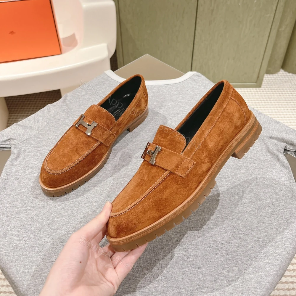 View 2 of 高仿Hermes*H222054ZA3羊京料樂福鞋棕色免檢版