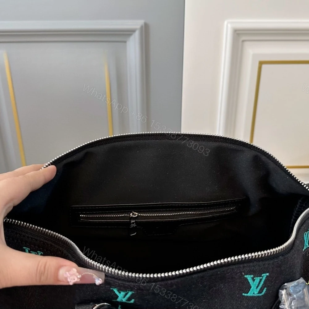 View 6 of Louis Vuitton Keepall Bandoulière Blue Denim 40Cm