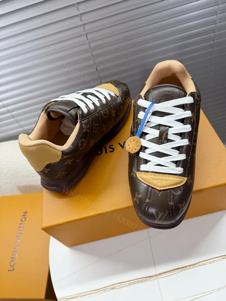 View 7 of Patterned Leather High-Top Sneakers: Luxe Monogram, Elevated Comfort