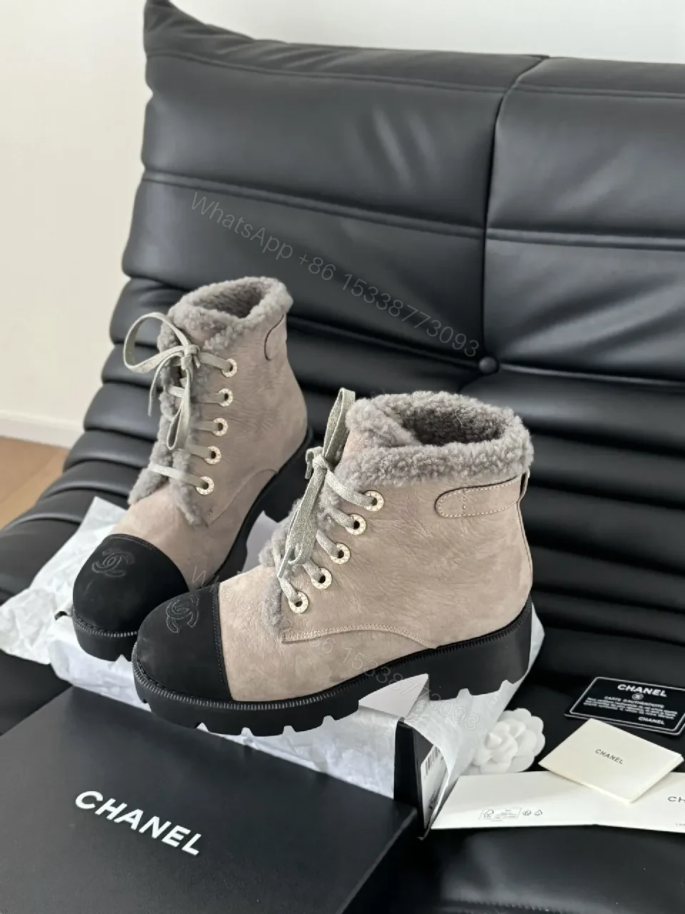 View 3 of Cozy Lux Boots: Suede, Shearling, Signature Accents, Boots