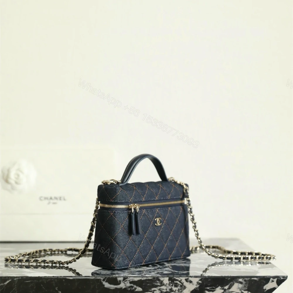 View 3 of 高仿Chanel*26P系列AP4385丹寧牛仔盒子包深藍色免檢版