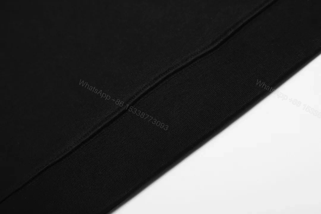 View 2 of Black Cotton-Blend Minimalist Sweatshirt with Elevated Comfort