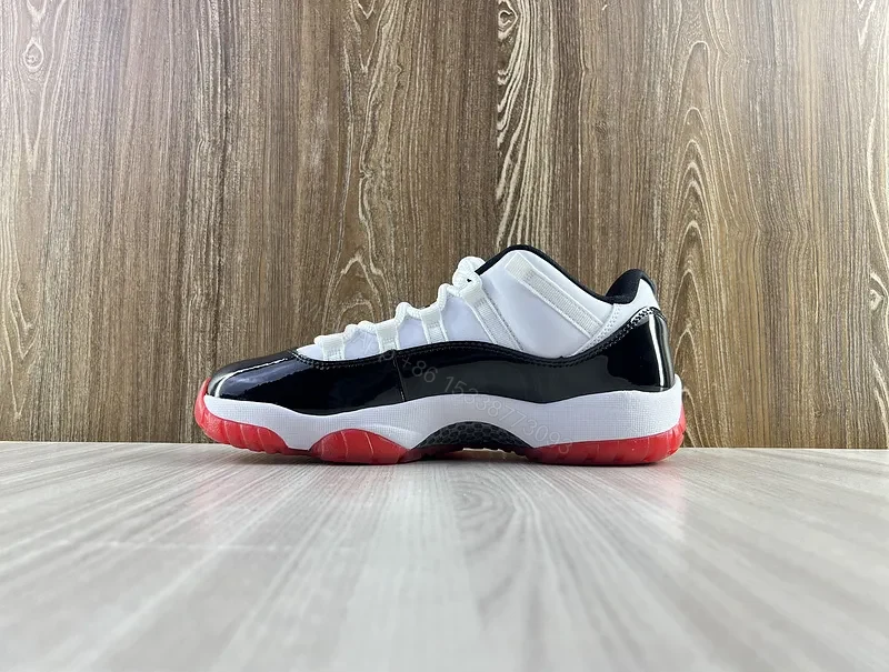 View 7 of Black & White Contrast Runner with Bold Red Sole Sneakers