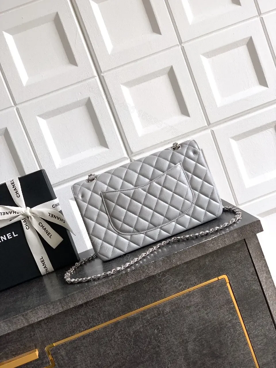 View 3 of Quilted Leather Bag, Charm Accents, Everyday Luxury Bag