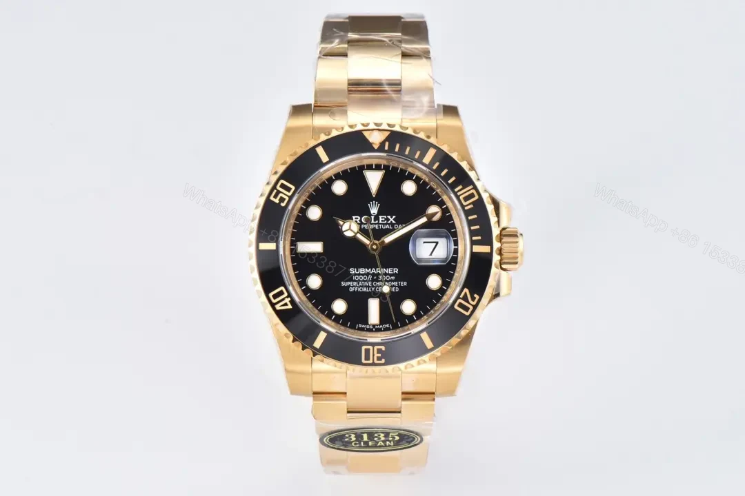 DJ Factory Clean Factory CLEAN V5 Gold Black Submariner Watch — view 1