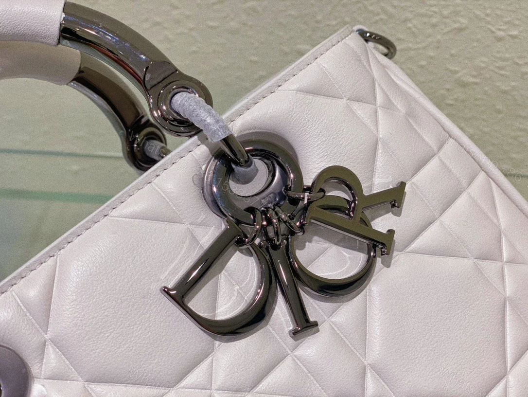 View 5 of Dior Lady Luxury Branded Women’s Handbag Light Purple 24x18cm
