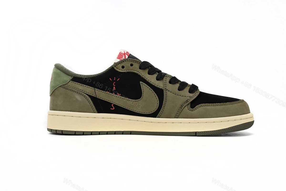 View 2 of Travis Scott x Air Jordan 1 Low Green Barb CQ4277-200