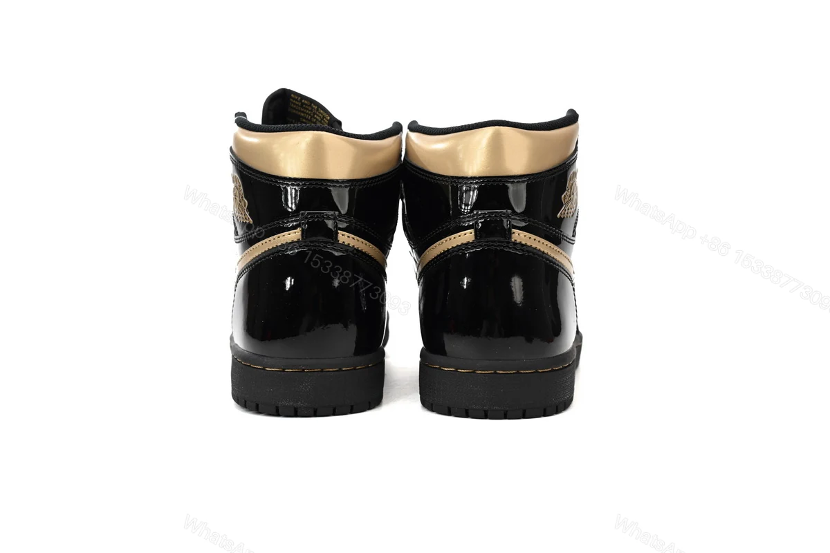 View 3 of Air Jordan 1 High OG Patent Black Metallic Gold 555088-032