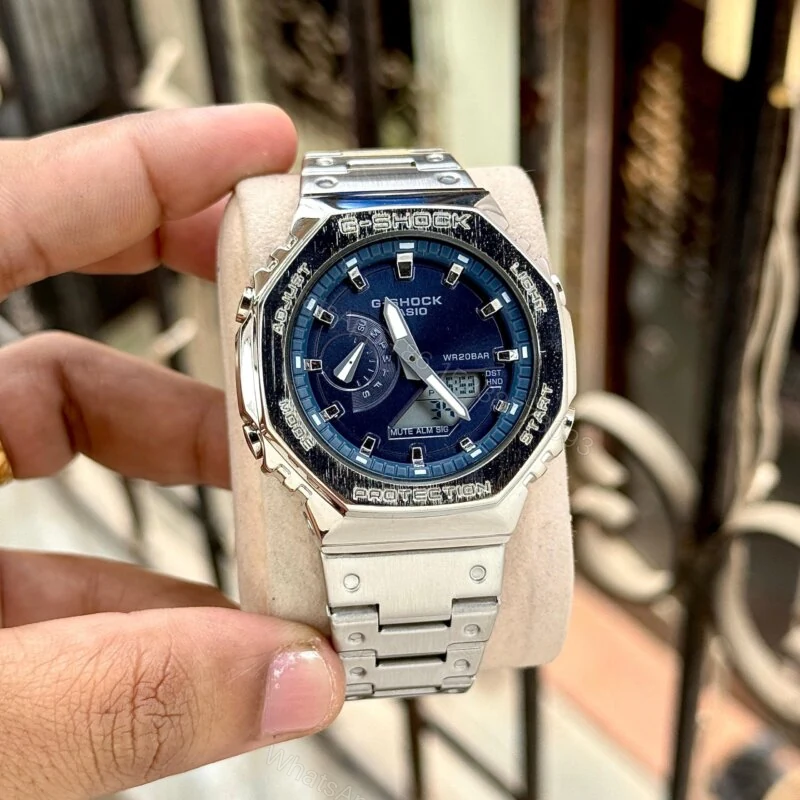 View 2 of G-Shock G-Steel GM-2110D Silver Navy 45mm Analog-Digital
