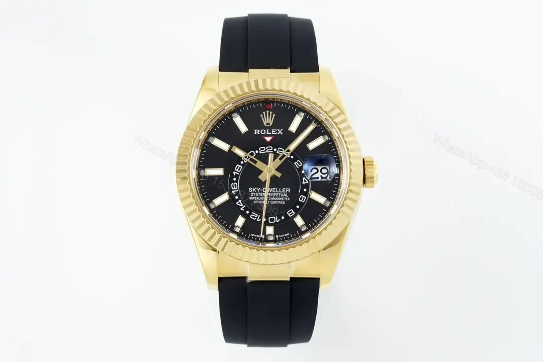Rolex Sky-Dweller Chocolate Dial Yellow Gold Oysterflex Ultimate 42MM 326238-0009 — view 1
