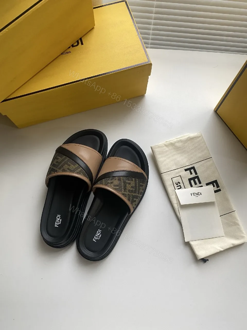 View 4 of Monogram Canvas Slide Sandals: Modern Comfort & Luxe Detailing
