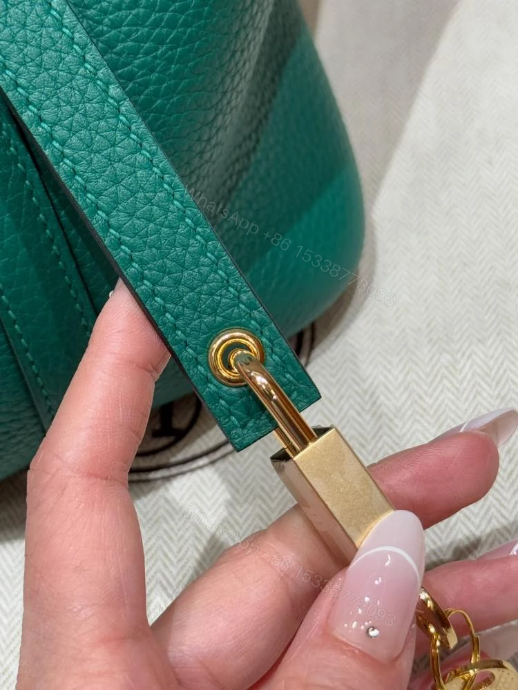 View 7 of Hermes Togo leather green with gold hardware 18cm