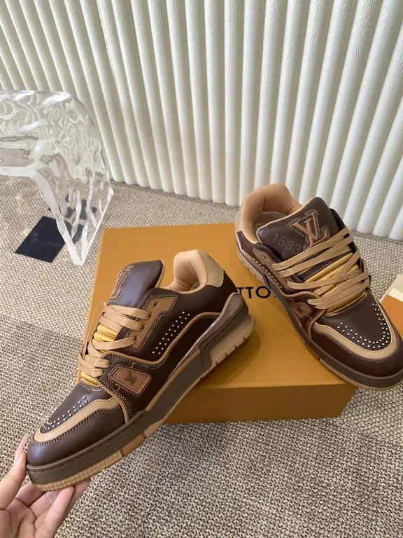 View 6 of Bold Leather LV-Style High-Tops: Lux Comfort Sneakers