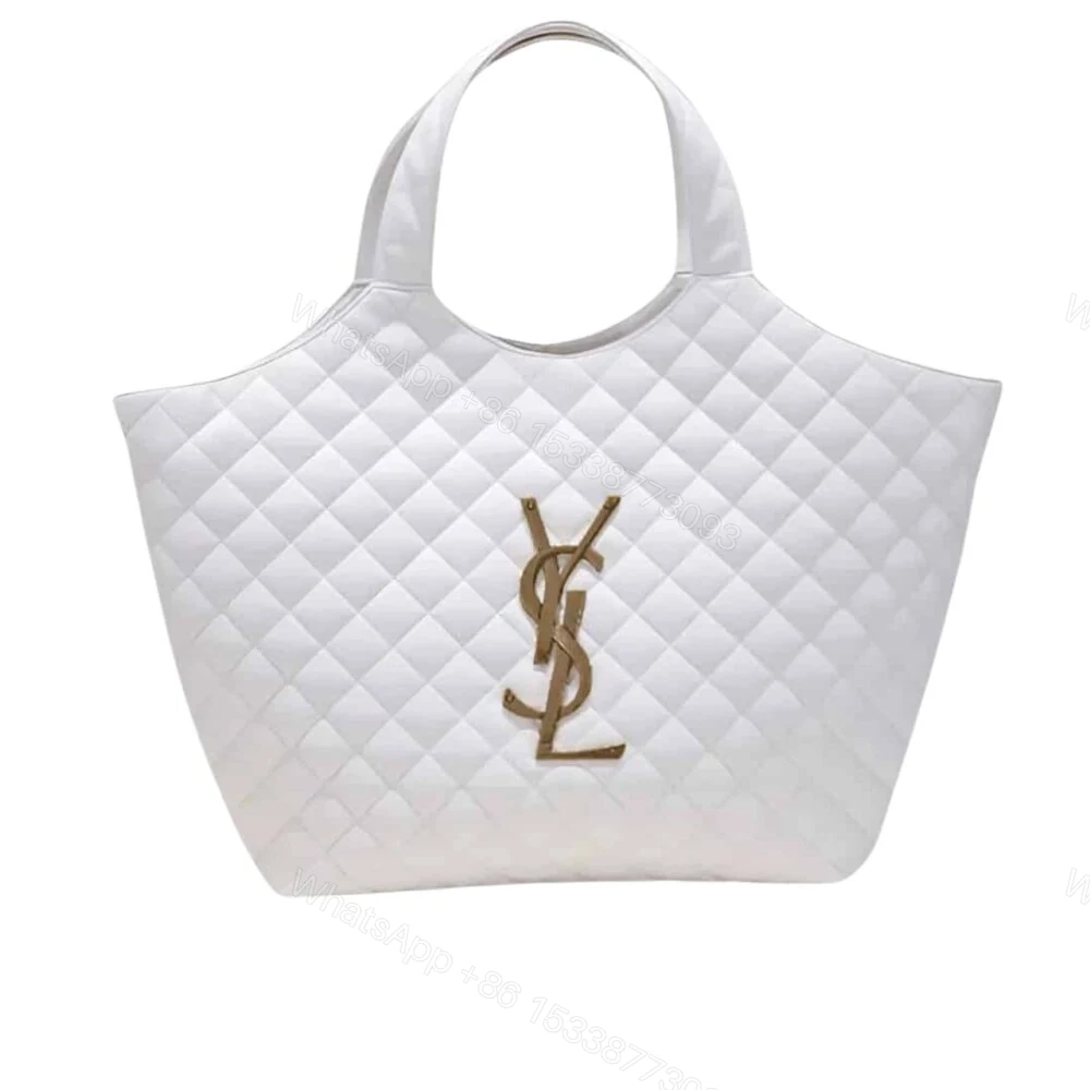 Saint Laurent Icare Maxi Shopping Bag In Quilted White 50Cm 698651AAANG1000 — view 1