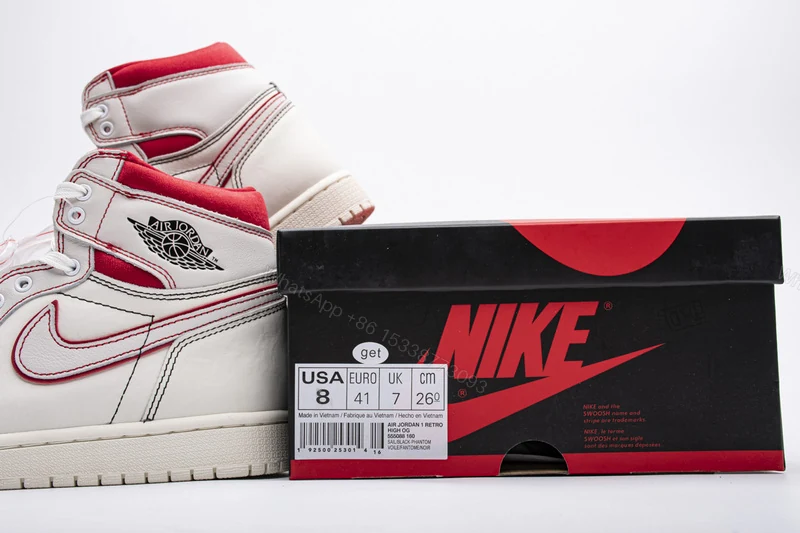 View 5 of Air Jordan 1 Retro High Phantom Gym Red 555088-160
