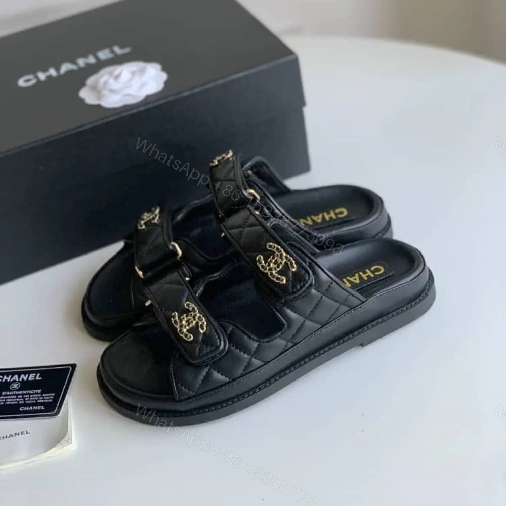 View 2 of CHANEL CC DIAMOND QUILT SANDAL BLACK G45507 B15805 94305