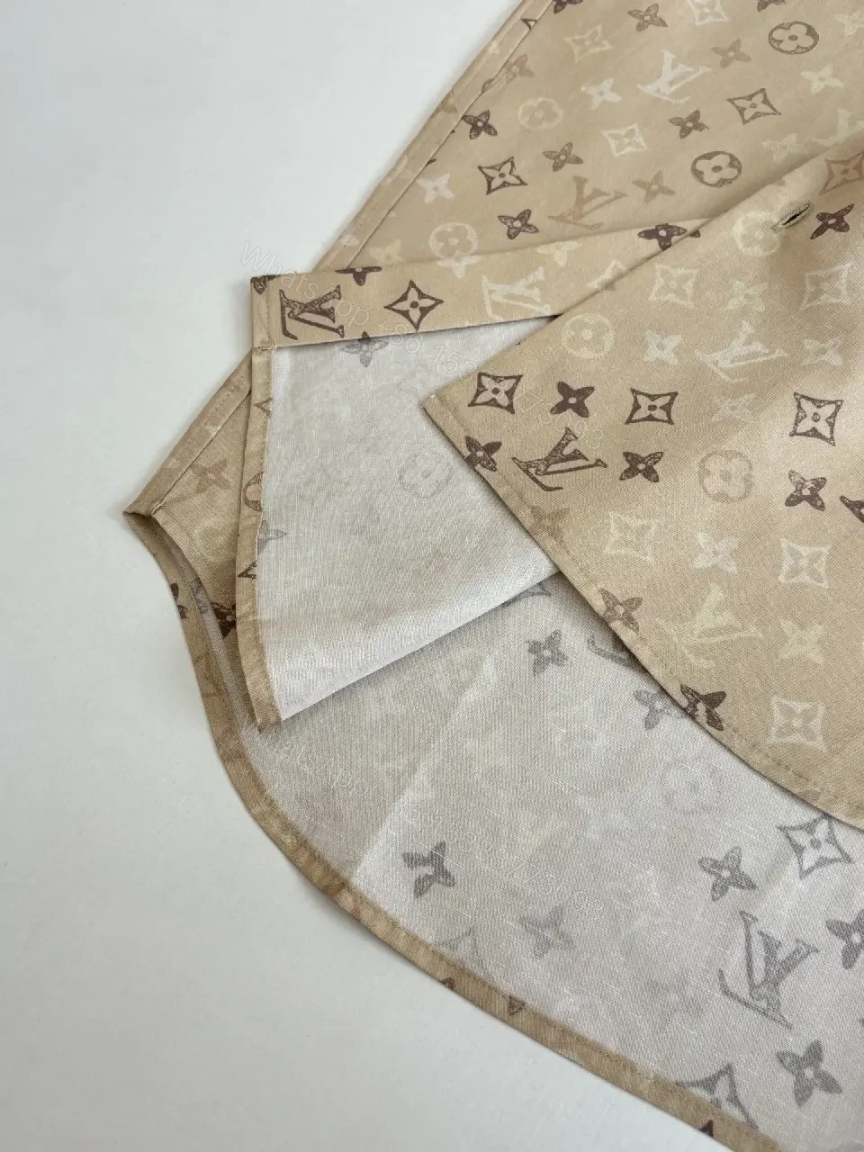 View 3 of Beige Louis Vuitton Monogram Shirt, Regular Fit, Button-Front Shirt