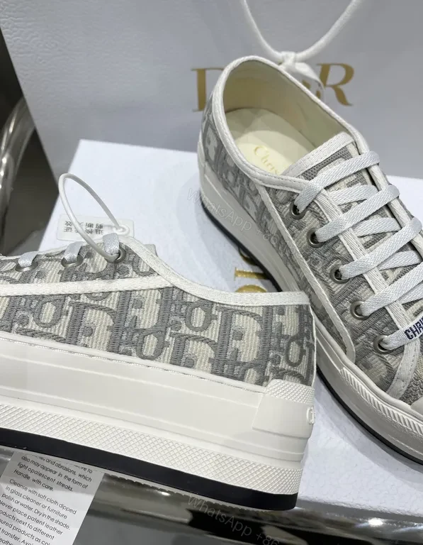 View 8 of Gray Micro-Patterned Dior Sneakers: Subtle Luxury Comfort