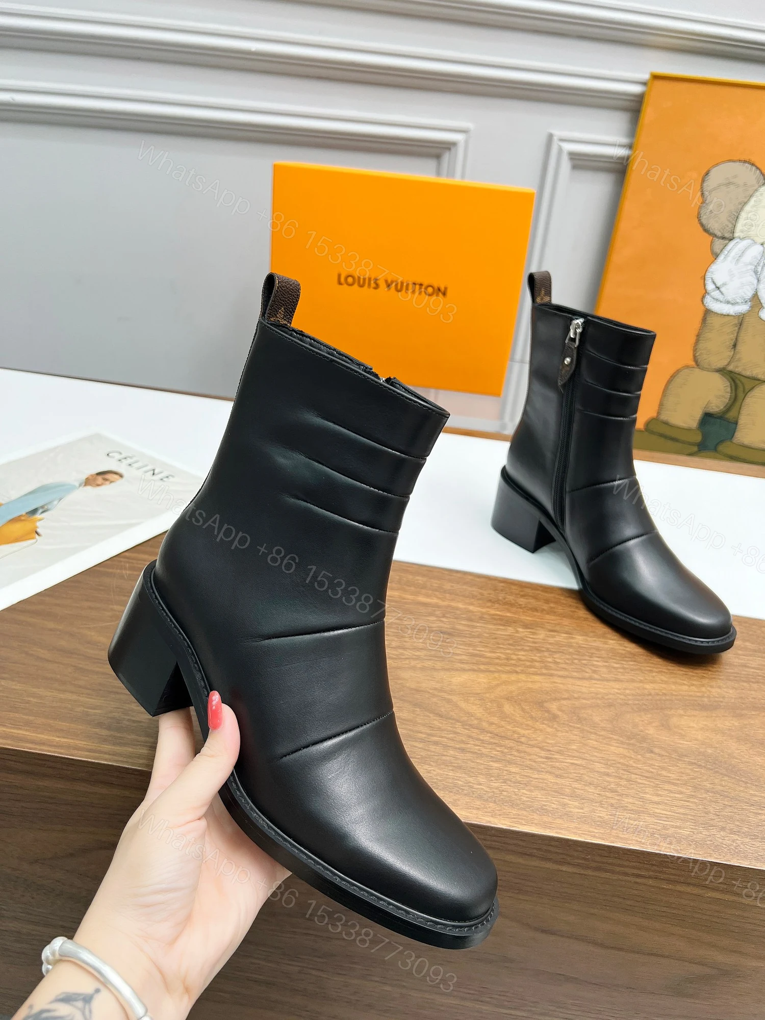 View 6 of LOUIS VUITTON JAZZ BOOTS LAMBSKIN BLACK 1ADBJ9