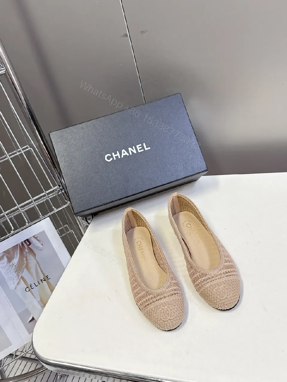 Neutral Knit Lace Espadrille Flats: Subtle Luxe Comfort — view 1