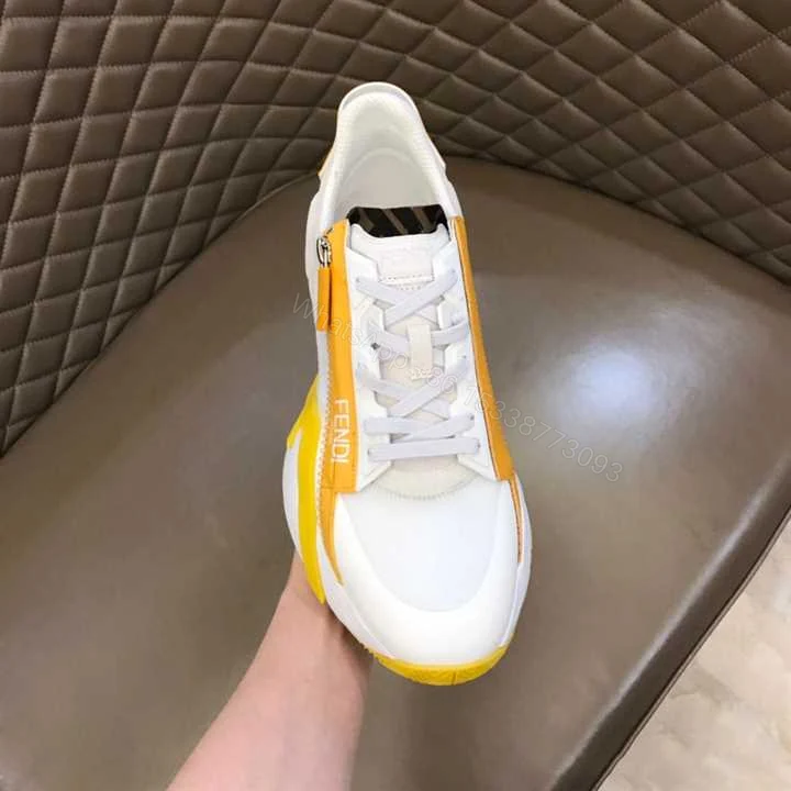 View 3 of FENDI CHUNKY LACE-UP TRAINERS YELLOW – FD20
