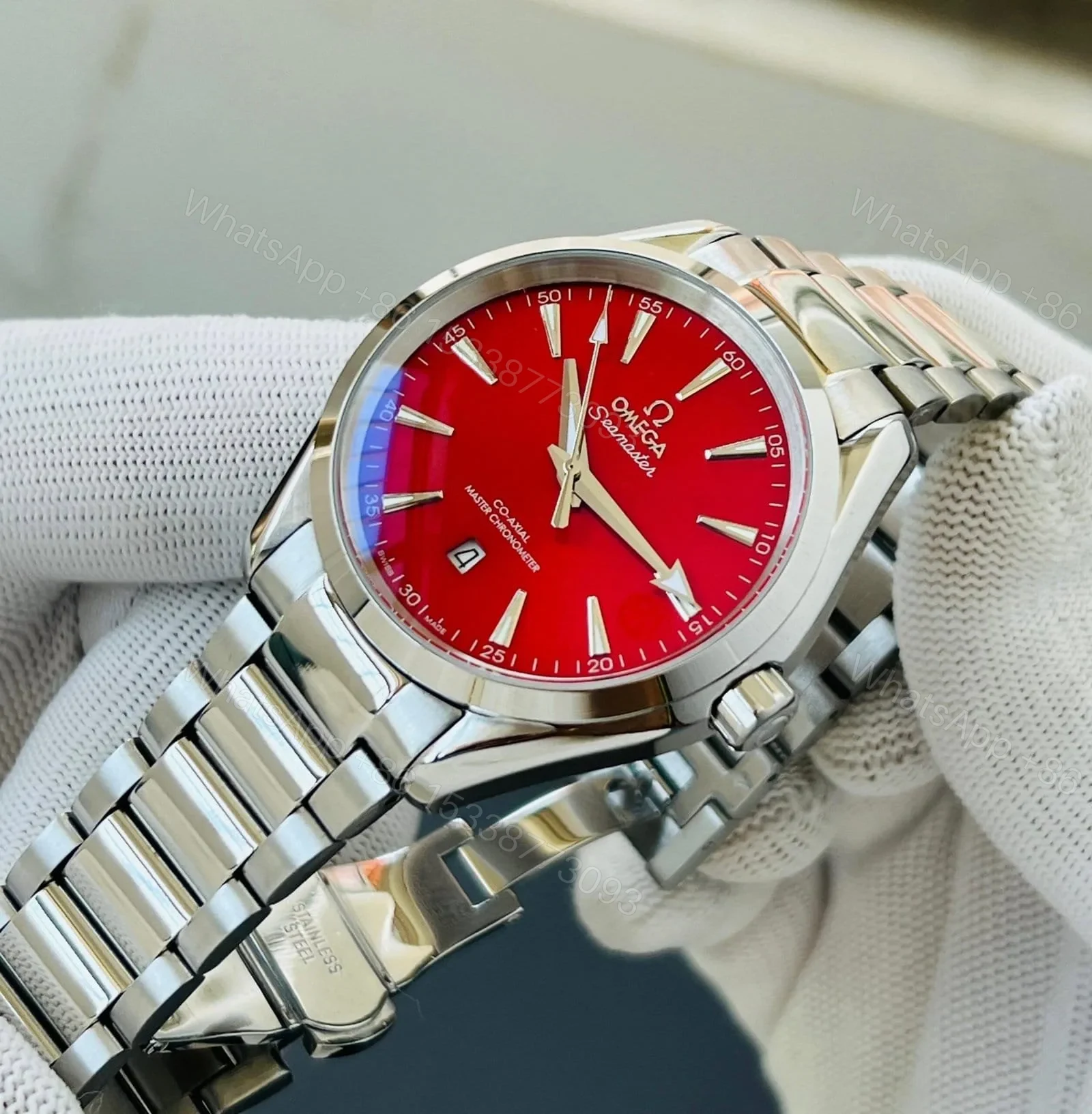 View 3 of Omega Seamaster Aqua Terra Red Dial