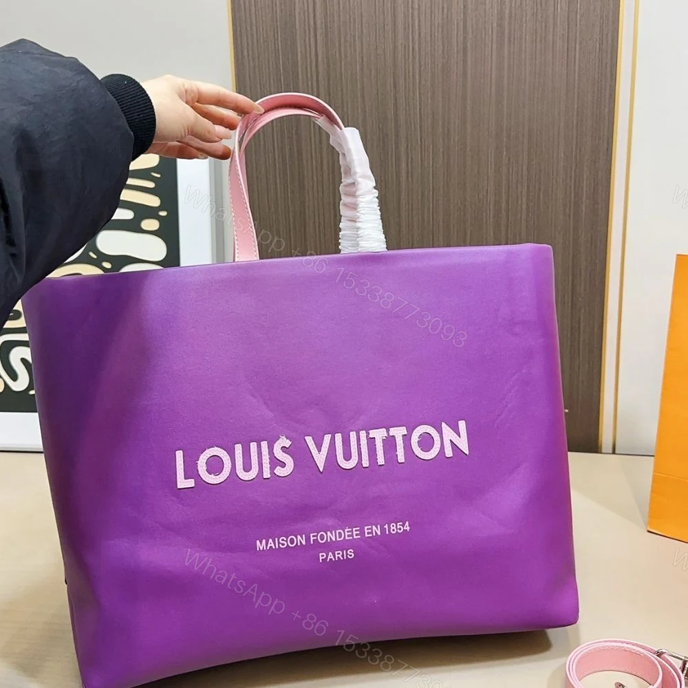 View 7 of Louis Vuitton MM Shopper Tote Bag Violet 41Cm