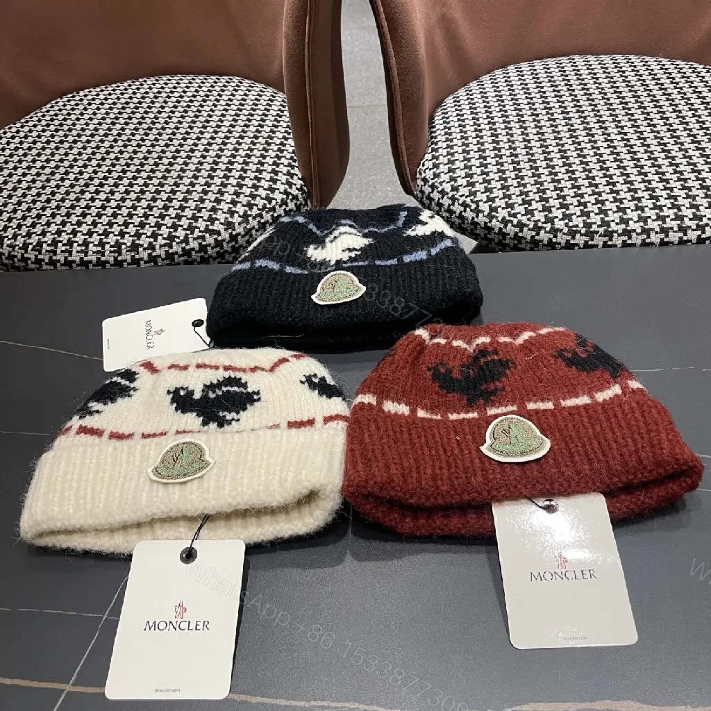 View 7 of Cozy Knit Beanie with Crest – Warm Patterned Style Beanie