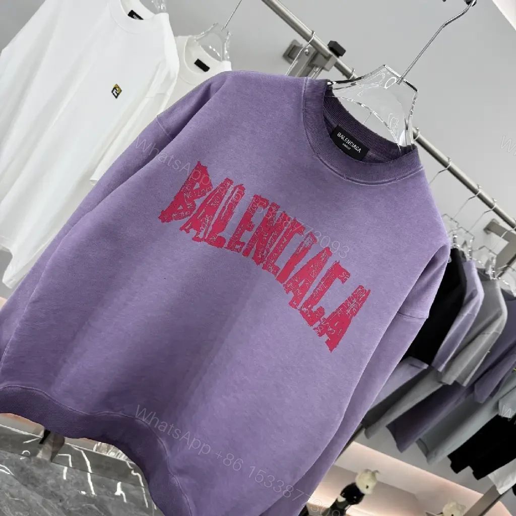 View 6 of Lavender Cotton-Blend Oversized Logo Hoodie, Luxe Streetwear