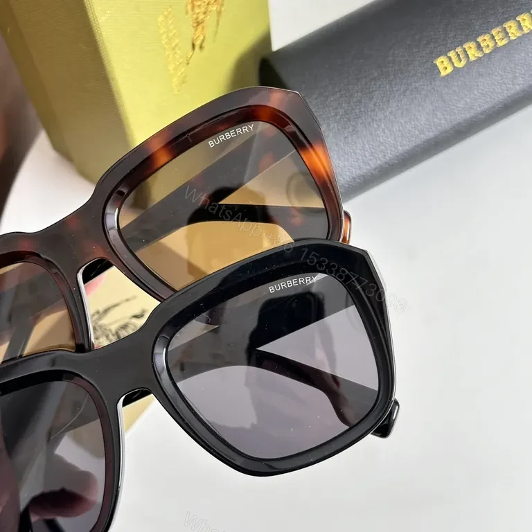 View 7 of Bold White Frame Sunglasses - Burberry Gradient Lenses, Modern Luxury