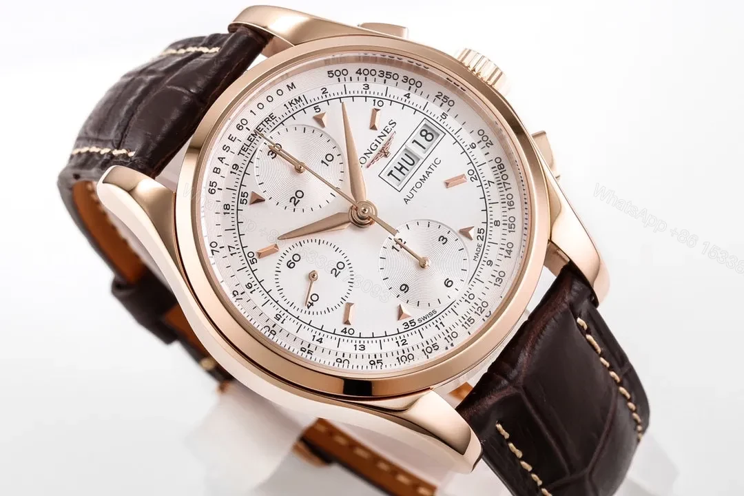 View 4 of Longines Classic Re Edition Men’s Watch Rose Gold with Brown Leather Strap 40mm Case Sapphire Crystal Automatic 7750 Movement